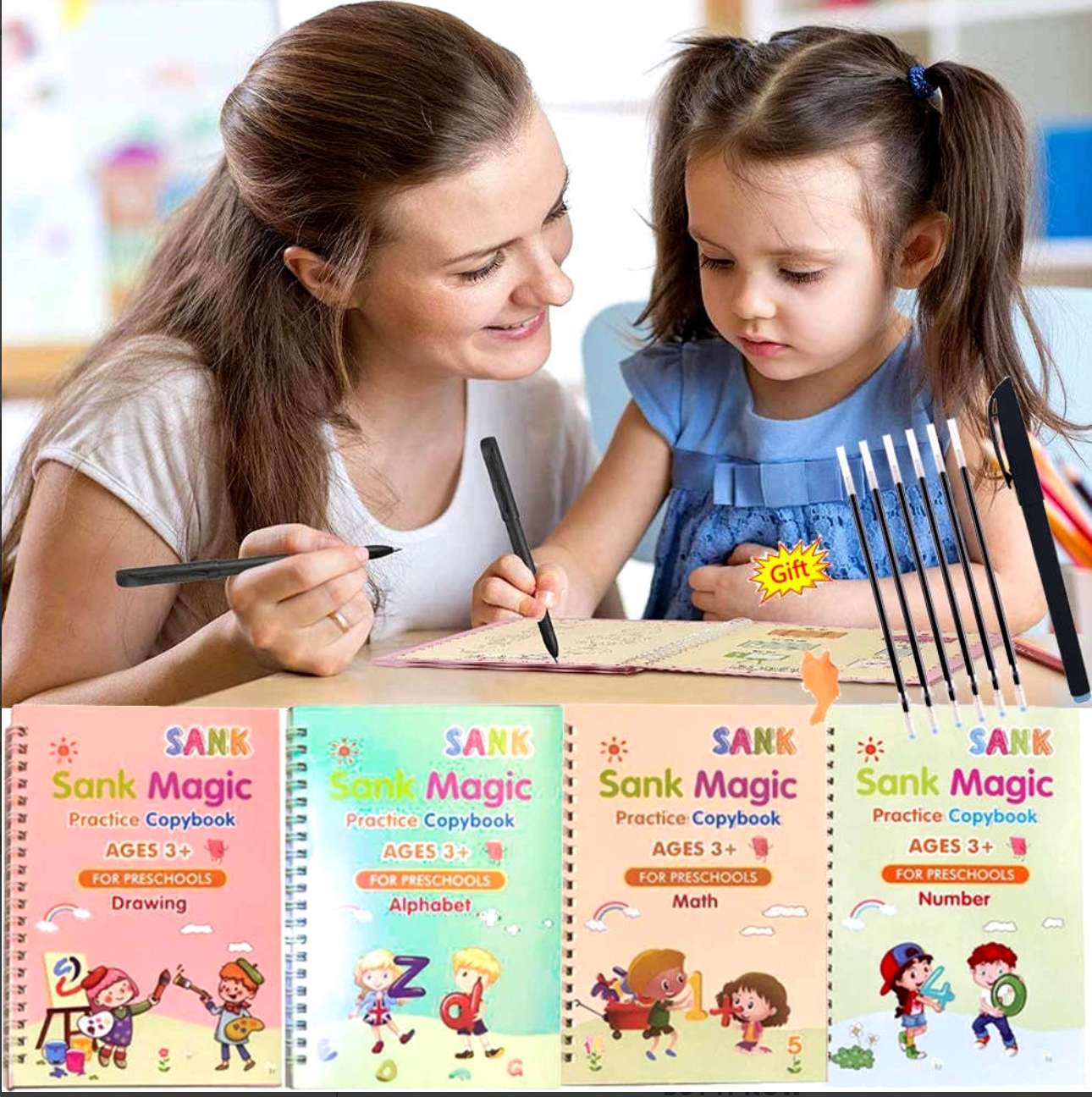 Set od 4 knjige za učenje pisanja za djecu - BESPLATNA POŠTARINA