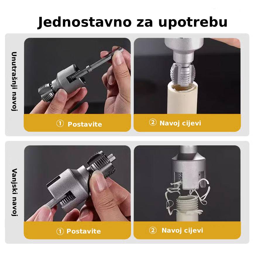 Set za obradu unutrašnjih i spoljašnjih navoja cijevi (2 komada) - BESPLATNA POŠTARINA