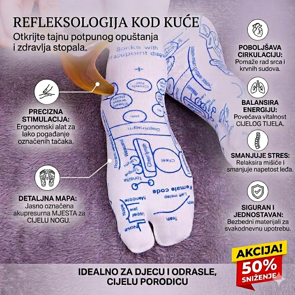 Set za refleksoterapiju stopala – Čarape + masažer - BESPLATNA POŠTARINA