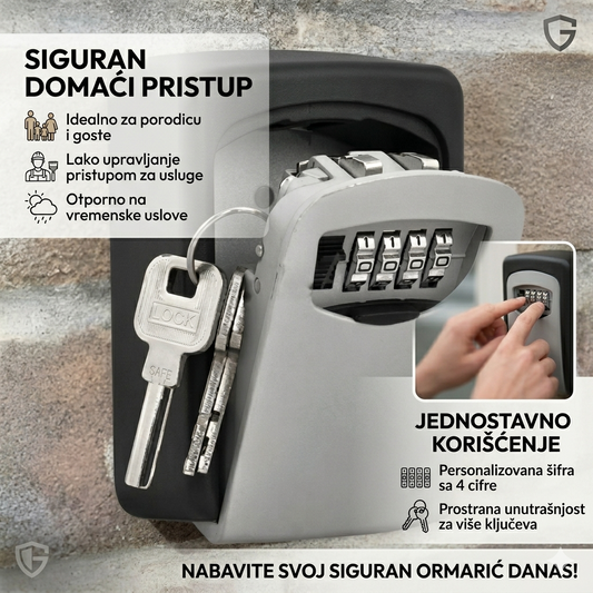 Zidna kutija za ključeve sa šifrom (4-cifreni kod) - BESPLATNA POŠTARINA