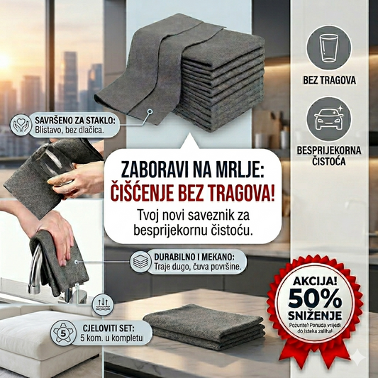 Mikrofiber krpe za savršeno čišćenje – 5 komada - BESPLATNA POŠTARINA