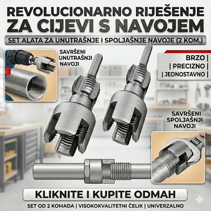 Set za obradu unutrašnjih i spoljašnjih navoja cijevi (2 komada) - BESPLATNA POŠTARINA