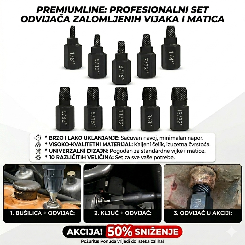 Set karbonskih odvijača za šrafove - 10 kom - BESPLATNA POŠTARINA
