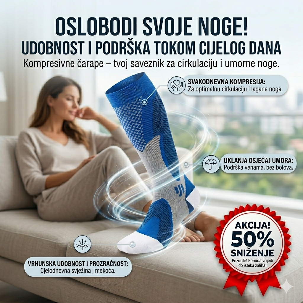 Duboke kompresivne čarape – podrška cirkulaciji i umornim nogama - BESPLATNA POŠTARINA