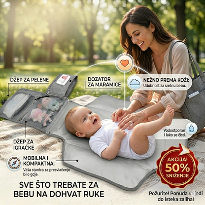 Baby podloga za previjanje sa praktičnim džepovima - BESPLATNA POŠTARINA