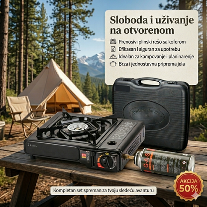 Prenosivi plinski rešo sa jednim gorionikom (+ KOFER) - BESPLATNA POŠTARINA