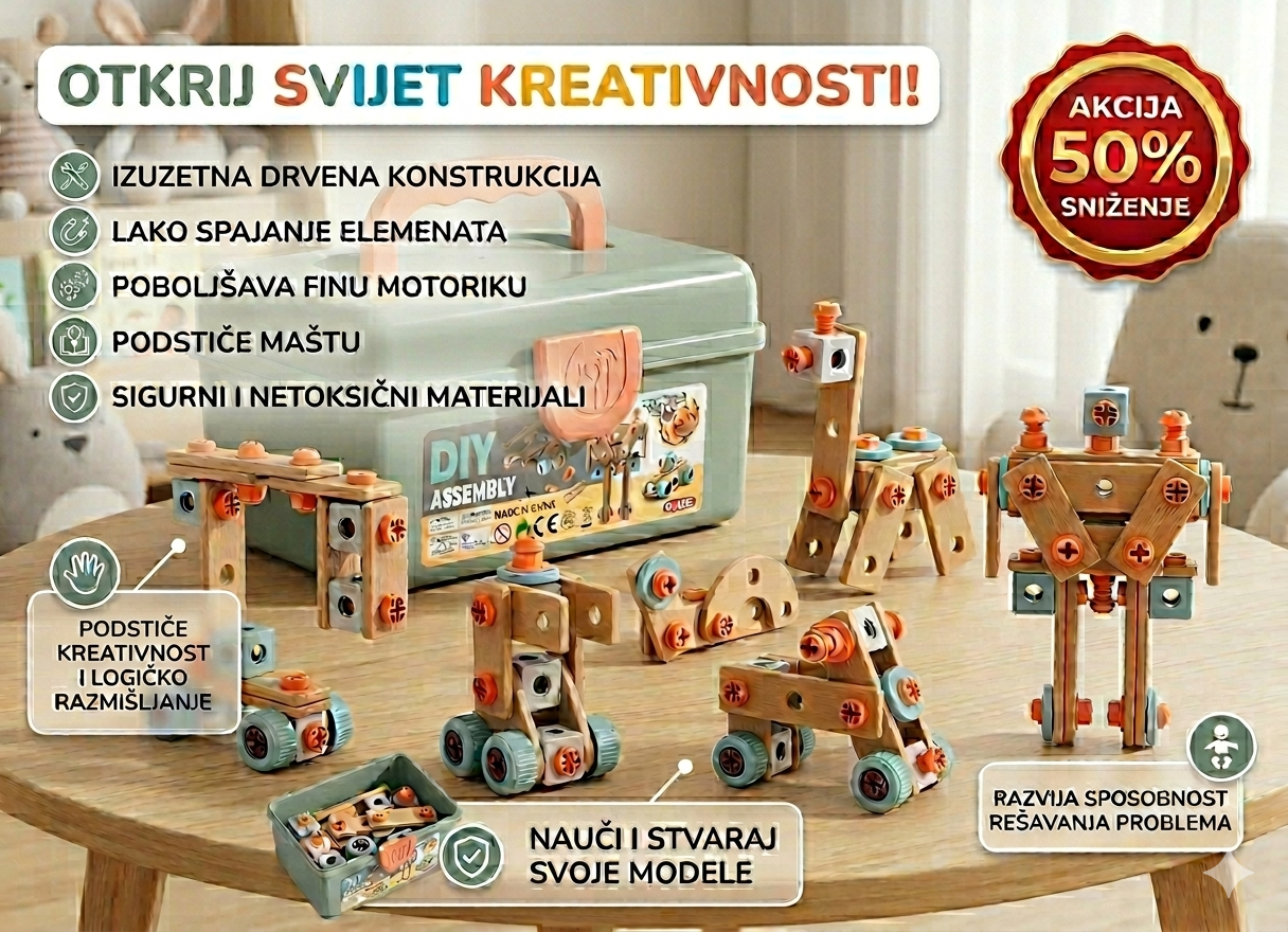 Kreativni konstrukcijski set za djecu (144 dijela) - BESPLATNA POŠTARINA