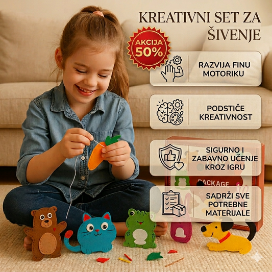 Dječiji set za šivanje – Razvija kreativnost i motoriku - BESPLATNA POŠTARINA