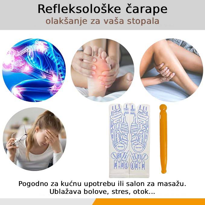 Set za refleksoterapiju stopala – Čarape + masažer - BESPLATNA POŠTARINA