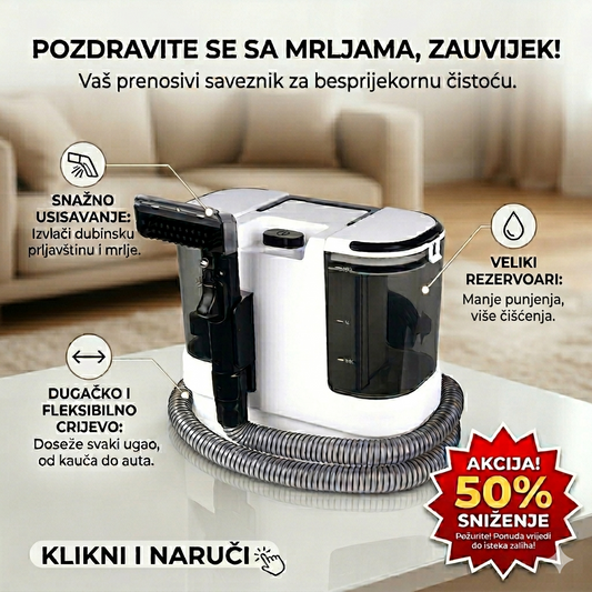 Moćan prenosivi usisivač za mrlje i dubinsko pranje - Top Ponuda - BESPLATNA POŠTARINA