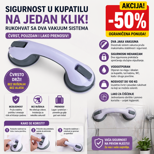 Ultra čvrst vakumski držač za tuš kabinu – Bez bušenja - BESPLATNA POŠTARINA